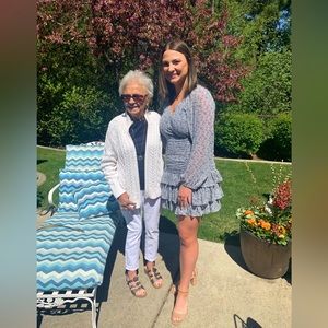 Blue floral ruffle dress from Nordstrom. Worn only once!